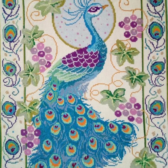 New Handmade Embroidered picture "Bird of Happiness" 37 cm x 47.5cm Cross Stitch - Picture 3 of 5